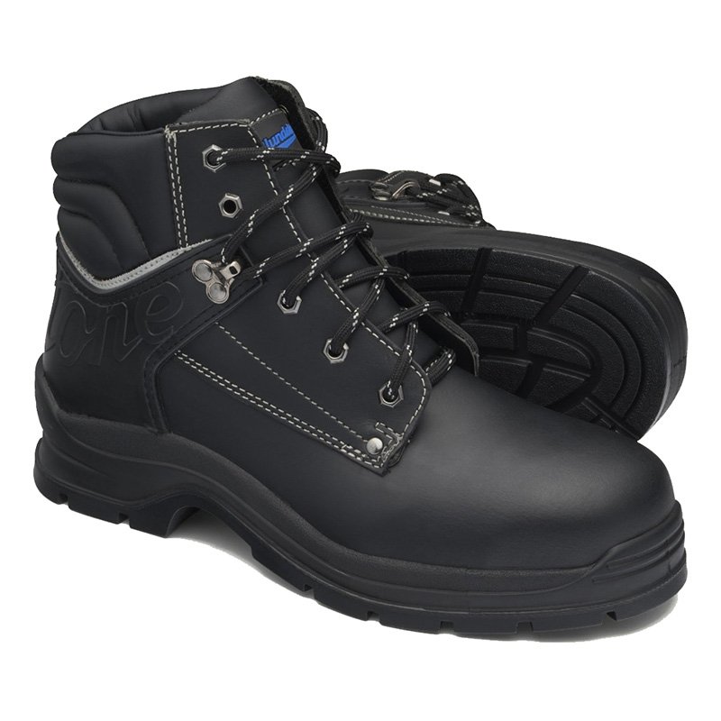 BLUNDSTONE 312 Black Waxy Lace Up Steel Toe Boot