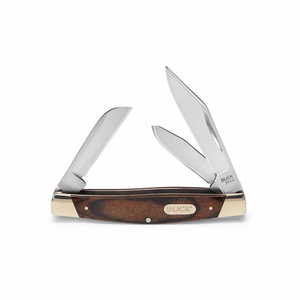 BUCK 371BRW Stockman Woodgrain 3 Bladed