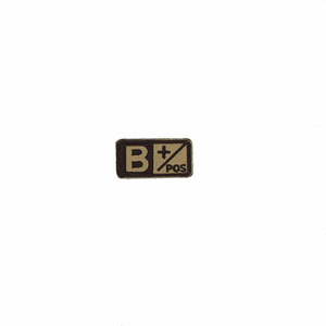 Blood Type Patch Brown and Tan B+ by COMMANDO