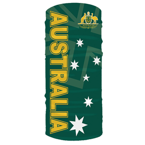 HEADSKINZ Aussie Green & Gold - Face Bandana & Neck Gaiter