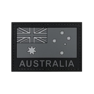 Australian Flag PVC Patch Gray With Australia by COMMANDO