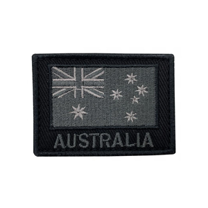 Australian Flag Embroided Black-Gray Australia by COMMANDO