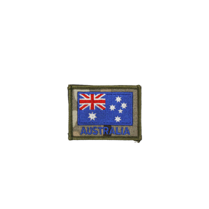 Australian Flag Patch Blue on Multicam with "Hook and Loop" back by COMMANDO