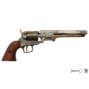 Replica Navy Revolver Silver/Gold - Colt 1851 by DENIX