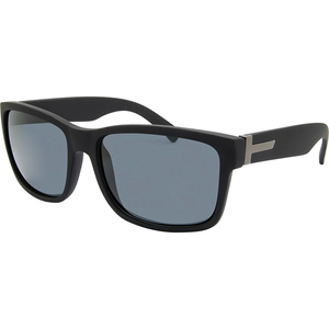 Grant Polarised Rectangle Sunglasses Black/Smoke (Men) by BLACK ICE