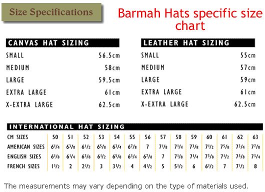 barmah hat sizing